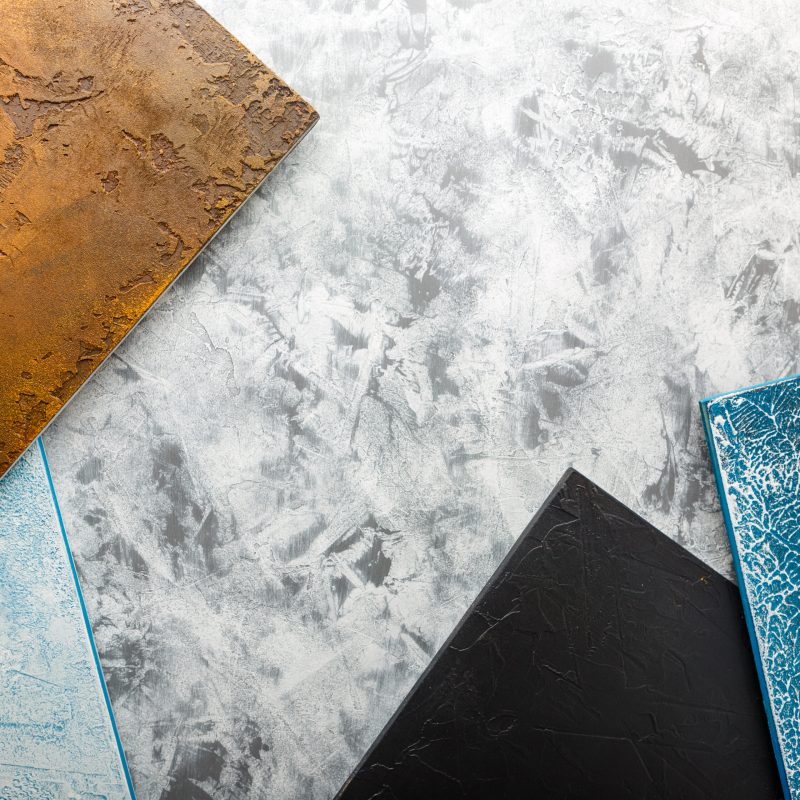 Set of samples of concrete backgrounds. Frame of different samples of concrete textures
